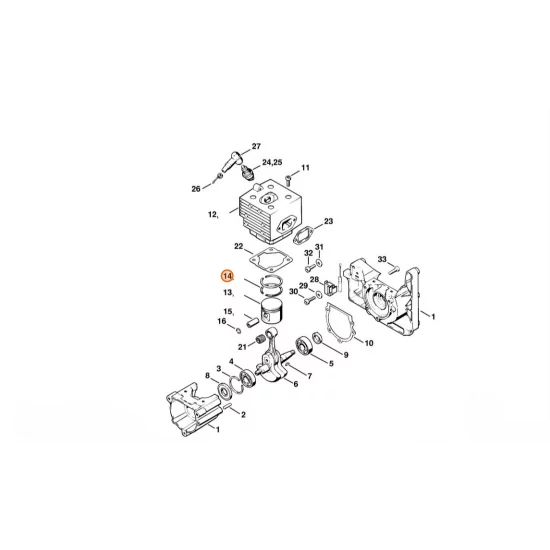 STIHL  Pierścień tłokowy Ø 41x1,5 mm 4203 034 3000